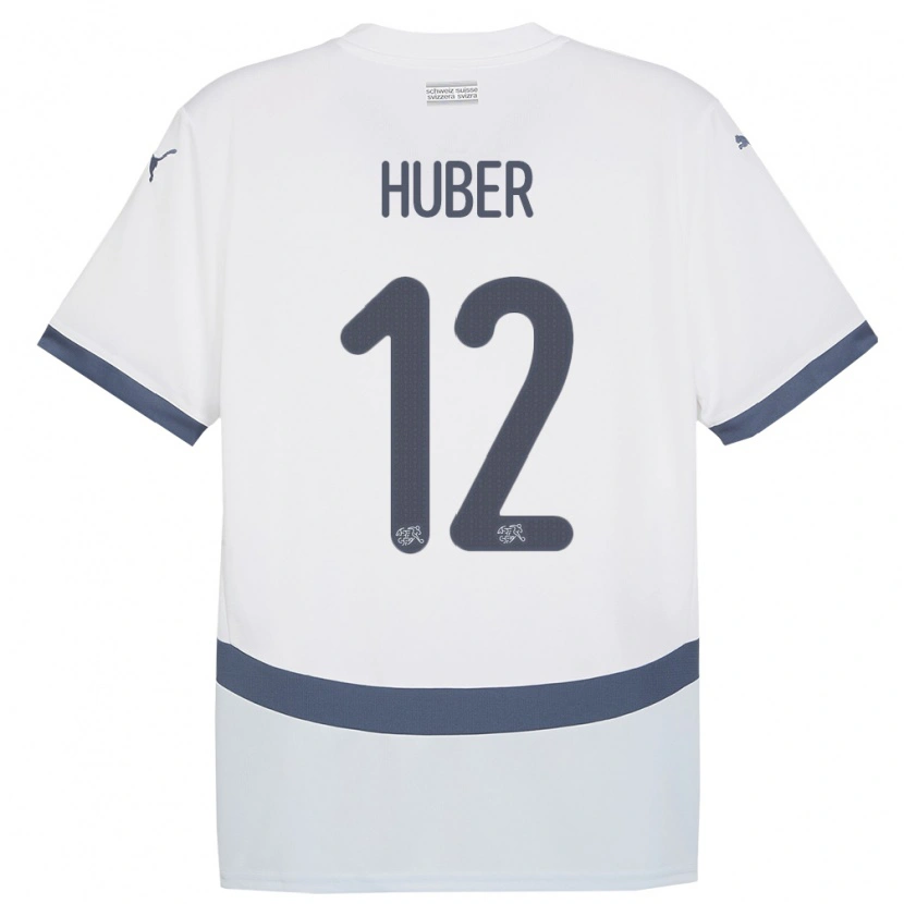 Danxen Kinder Schweiz Silas Huber #12 Weiß Auswärtstrikot Trikot 24-26 T-Shirt