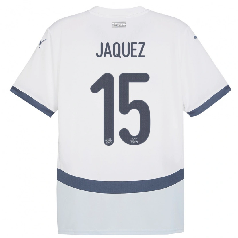 Danxen Kinder Schweiz Luca Jaquez #15 Weiß Auswärtstrikot Trikot 24-26 T-Shirt