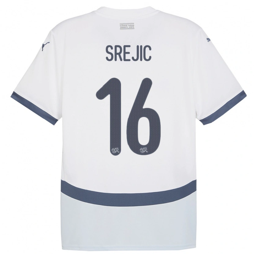 Danxen Kinder Schweiz Boris Srejic #16 Weiß Auswärtstrikot Trikot 24-26 T-Shirt