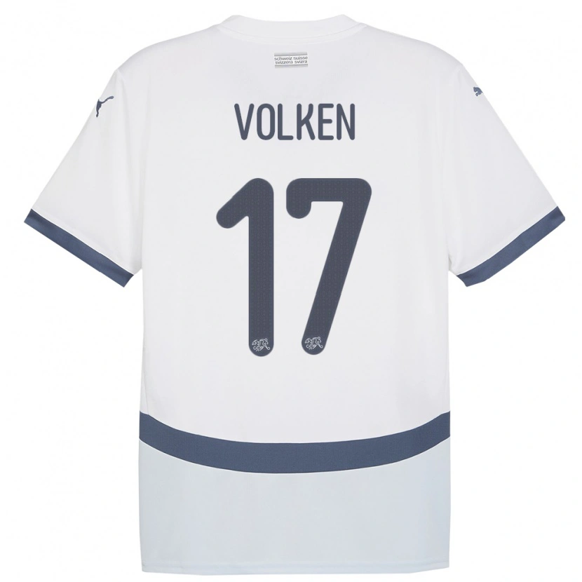 Danxen Kinder Schweiz Neil Volken #17 Weiß Auswärtstrikot Trikot 24-26 T-Shirt