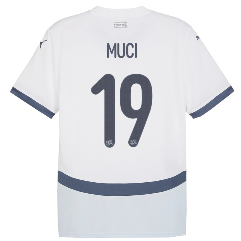 Danxen Kinder Schweiz Nikolas Muci #19 Weiß Auswärtstrikot Trikot 24-26 T-Shirt