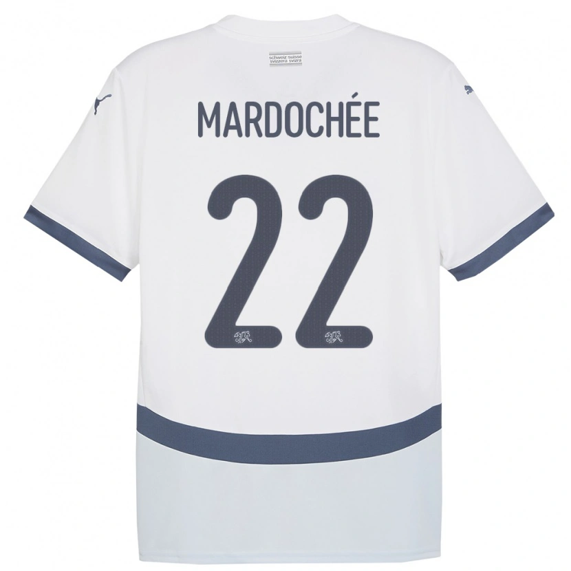 Danxen Kinder Schweiz Miguel Mardochée #22 Weiß Auswärtstrikot Trikot 24-26 T-Shirt