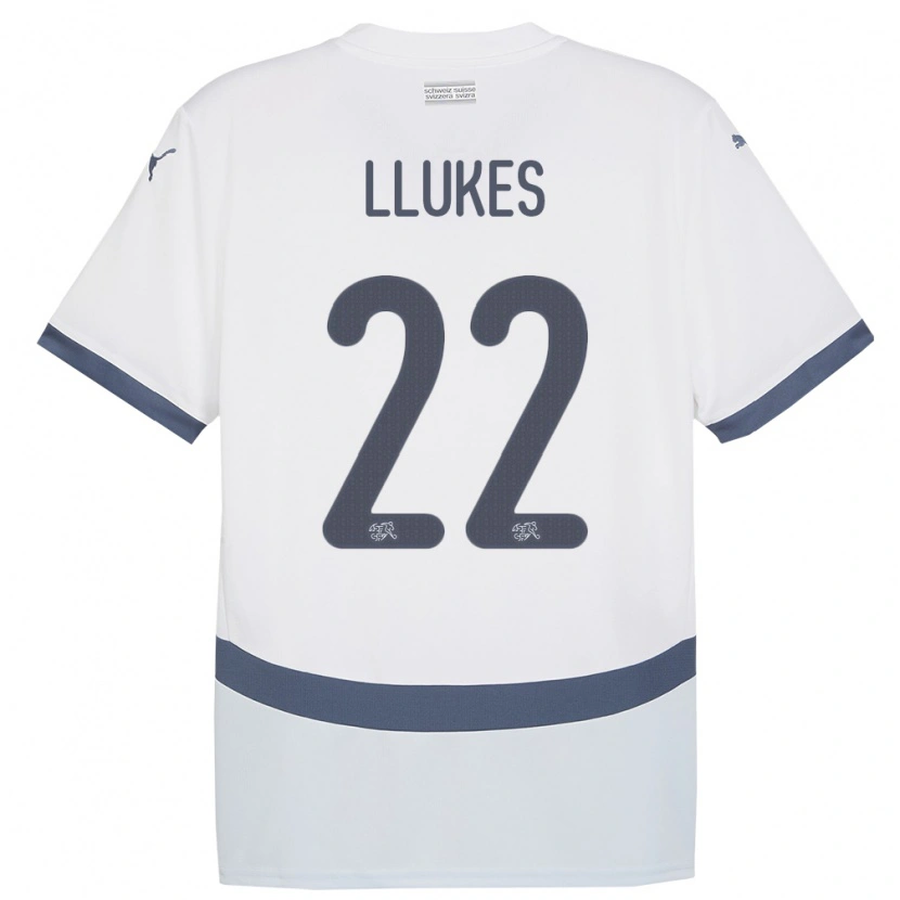 Danxen Kinder Schweiz Adrien Llukes #22 Weiß Auswärtstrikot Trikot 24-26 T-Shirt