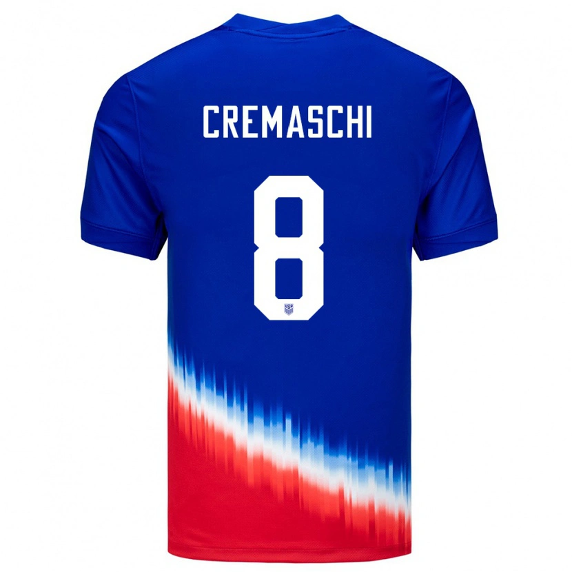 Danxen Kinder Vereinigte Staaten Benja Cremaschi #8 Blau Auswärtstrikot Trikot 24-26 T-Shirt