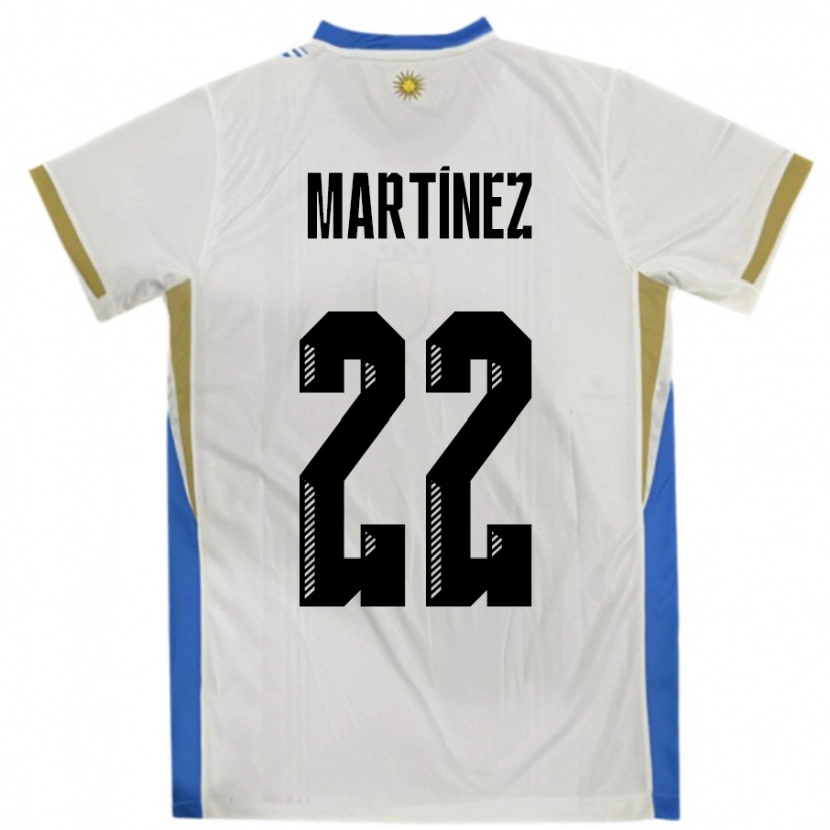 Danxen Kinder Uruguay Fredy Martínez #22 Weiß Blau Auswärtstrikot Trikot 24-26 T-Shirt