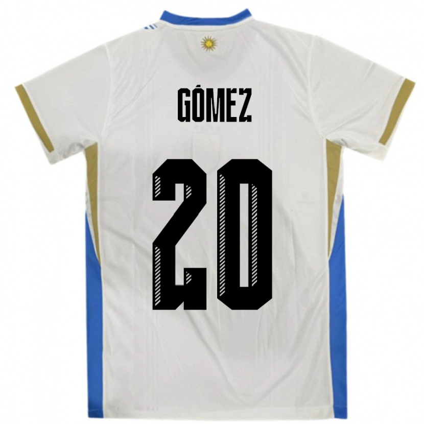 Danxen Kinder Uruguay Luciana Gomez #20 Weiß Blau Auswärtstrikot Trikot 24-26 T-Shirt