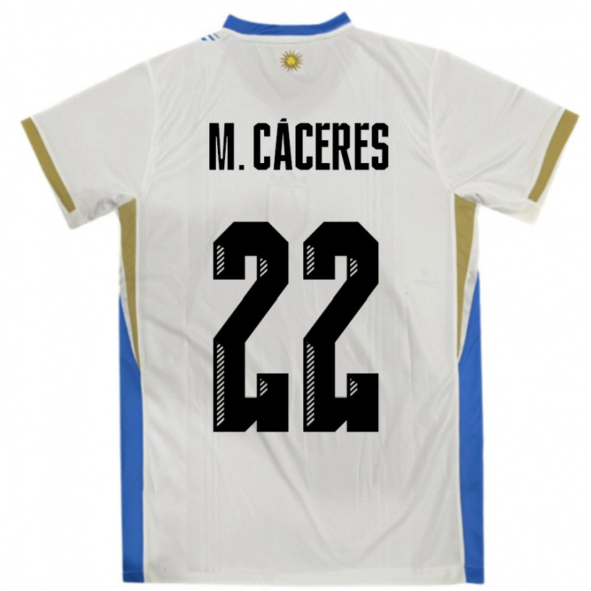 Danxen Kinder Uruguay Martin Caceres #22 Weiß Blau Auswärtstrikot Trikot 24-26 T-Shirt