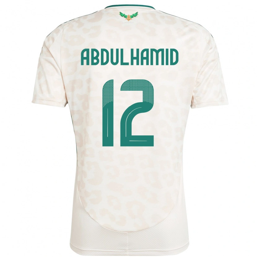 Danxen Kinder Saudi-Arabien Saud Abdulhamid #12 Weiß Auswärtstrikot Trikot 24-26 T-Shirt