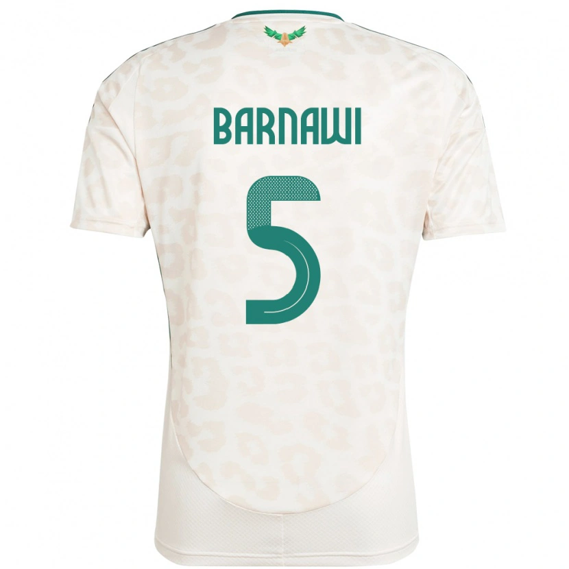 Danxen Kinder Saudi-Arabien Mohammed Barnawi #5 Weiß Auswärtstrikot Trikot 24-26 T-Shirt