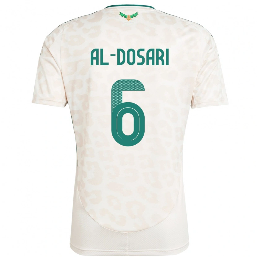 Danxen Kinder Saudi-Arabien Saeed Al-Dosari #6 Weiß Auswärtstrikot Trikot 24-26 T-Shirt