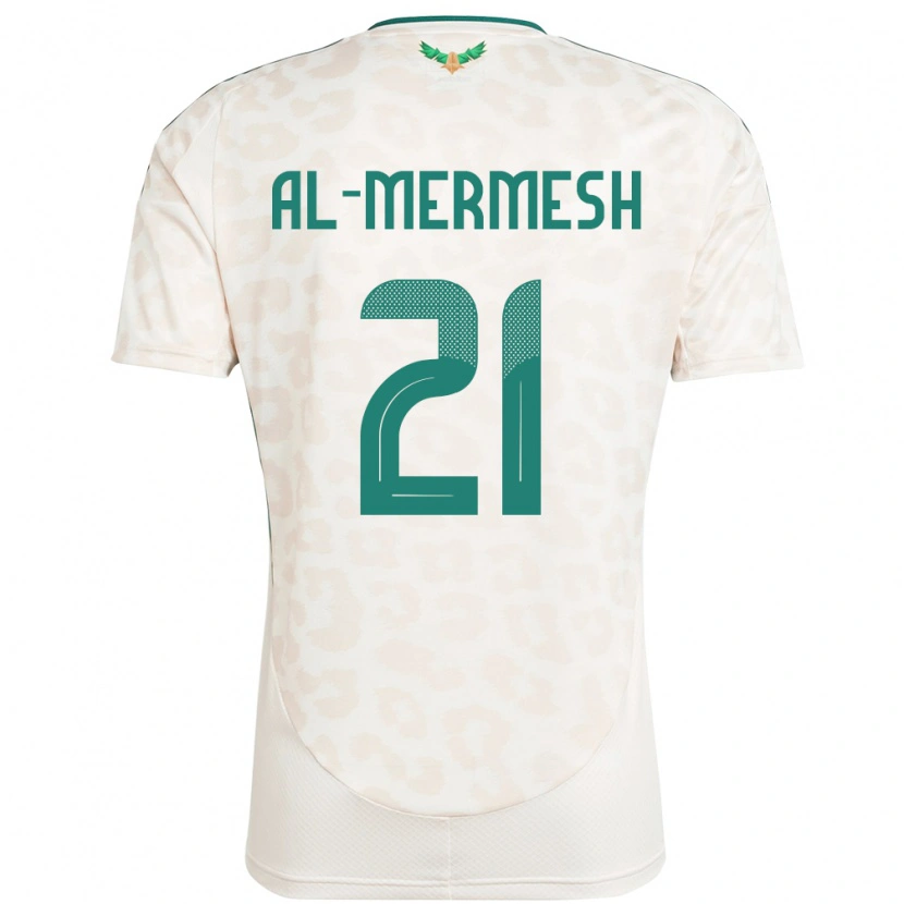 Danxen Kinder Saudi-Arabien Osama Al-Mermesh #21 Weiß Auswärtstrikot Trikot 24-26 T-Shirt