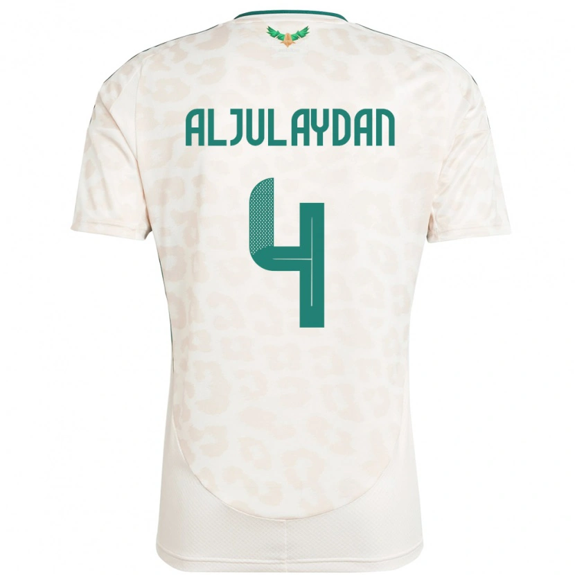 Danxen Kinder Saudi-Arabien Ahmed Aljulaydan #4 Weiß Auswärtstrikot Trikot 24-26 T-Shirt