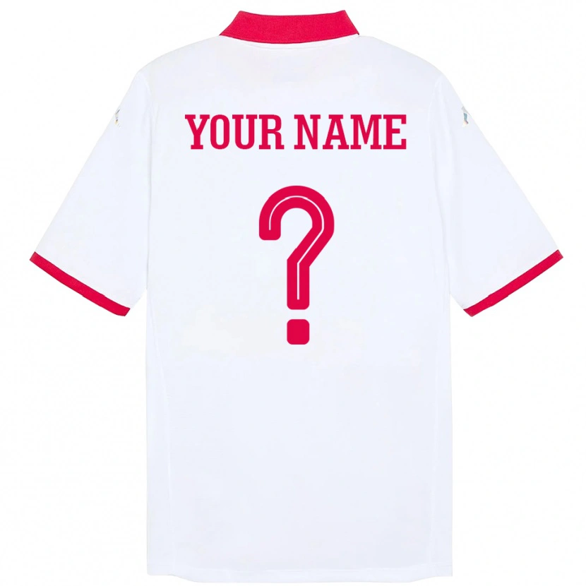 Danxen Kinder Tunesien Ihren Namen #0 Weiß Auswärtstrikot Trikot 24-26 T-Shirt
