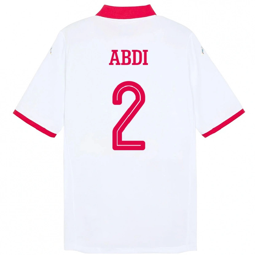 Danxen Kinder Tunesien Ali Abdi #2 Weiß Auswärtstrikot Trikot 24-26 T-Shirt