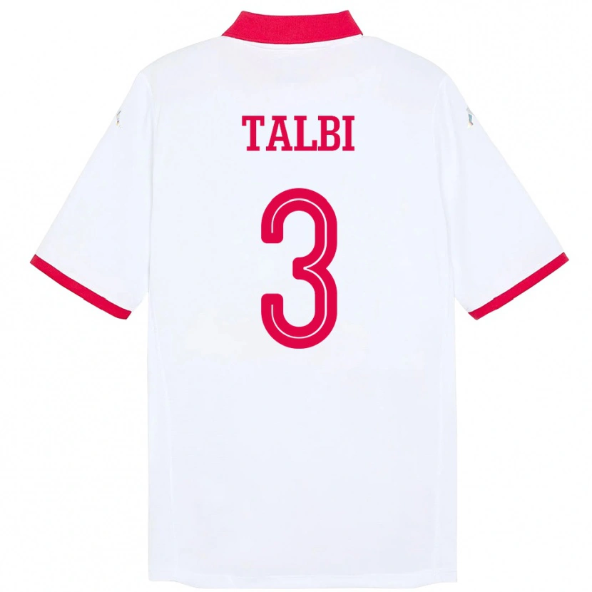 Danxen Kinder Tunesien Montassar Talbi #3 Weiß Auswärtstrikot Trikot 24-26 T-Shirt