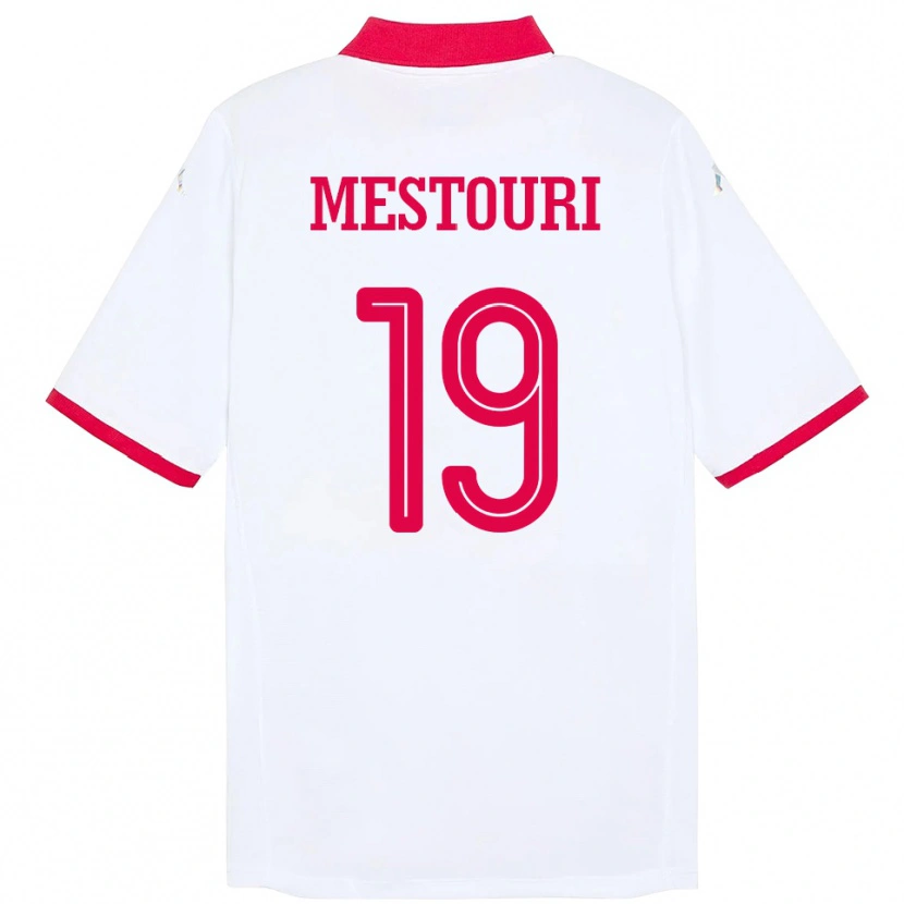 Danxen Kinder Tunesien Hazem Mestouri #19 Weiß Auswärtstrikot Trikot 24-26 T-Shirt