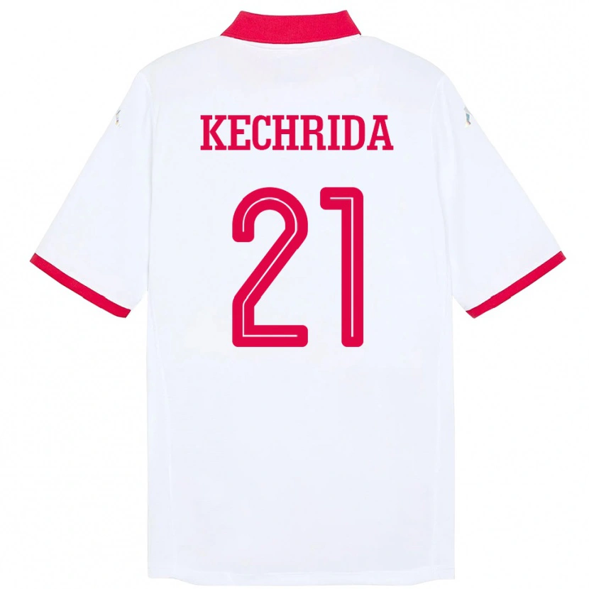 Danxen Kinder Tunesien Wajdi Kechrida #21 Weiß Auswärtstrikot Trikot 24-26 T-Shirt