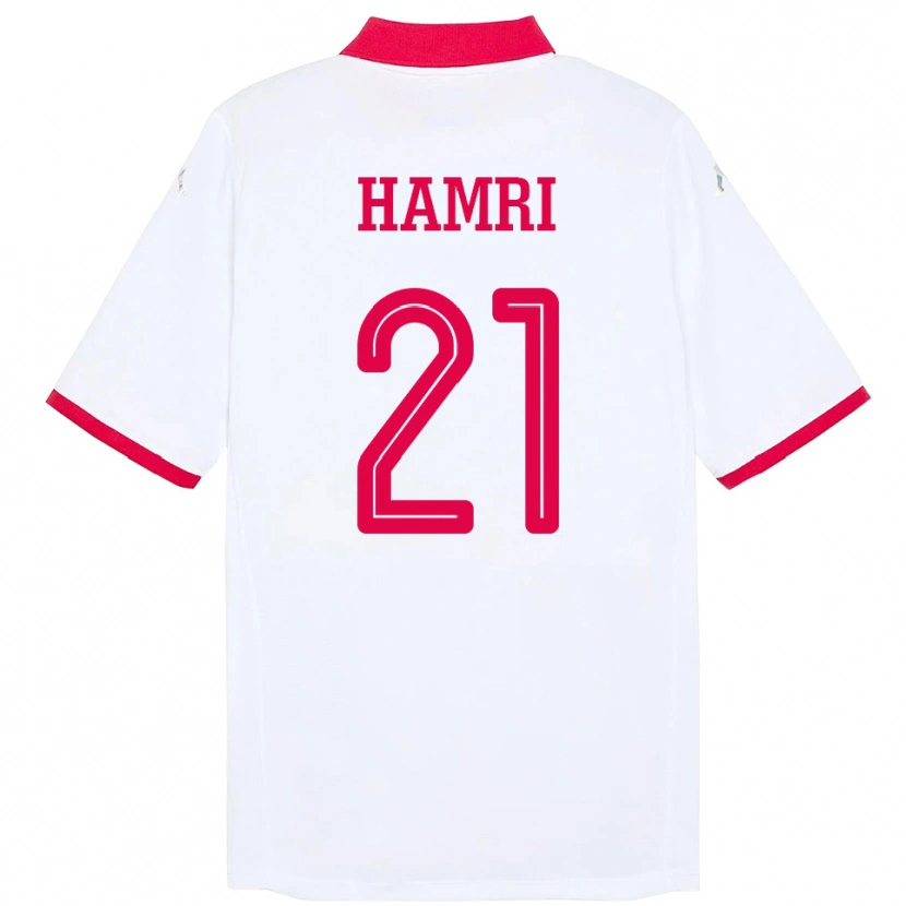 Danxen Kinder Tunesien Rabii Hamri #21 Weiß Auswärtstrikot Trikot 24-26 T-Shirt