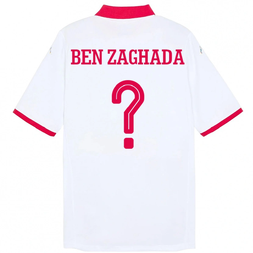 Danxen Kinder Tunesien Mohamed Amine Ben Zaghada #0 Weiß Auswärtstrikot Trikot 24-26 T-Shirt