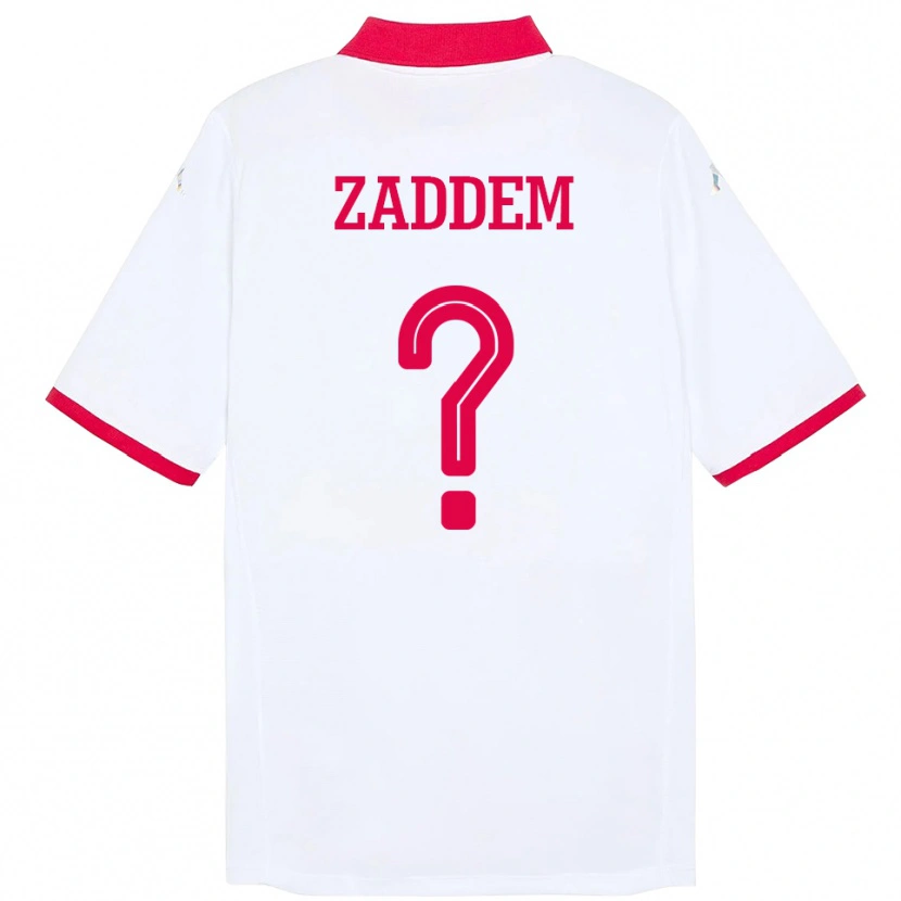 Danxen Kinder Tunesien Mootez Zaddem #0 Weiß Auswärtstrikot Trikot 24-26 T-Shirt