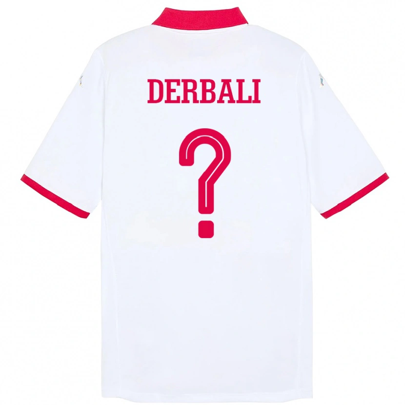Danxen Kinder Tunesien Alaeddine Derbali #0 Weiß Auswärtstrikot Trikot 24-26 T-Shirt