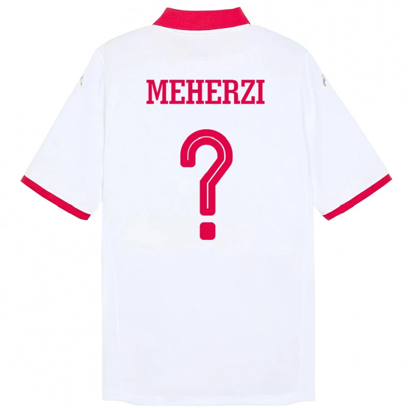 Danxen Kinder Tunesien Amenallah Meherzi #0 Weiß Auswärtstrikot Trikot 24-26 T-Shirt