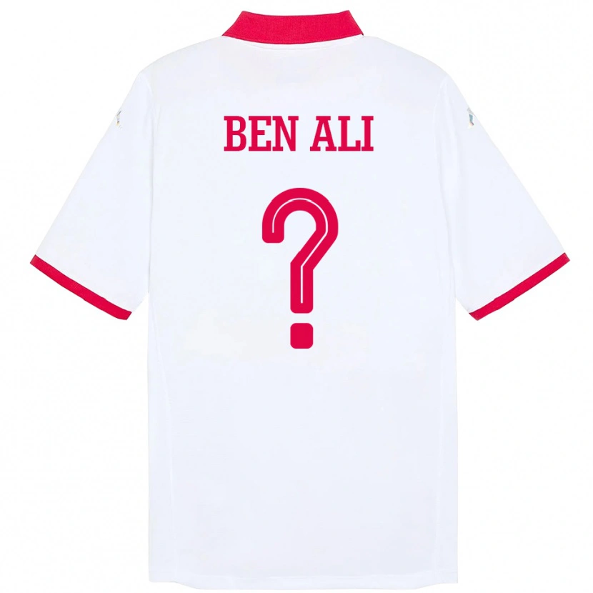 Danxen Kinder Tunesien Omar Ben Ali #0 Weiß Auswärtstrikot Trikot 24-26 T-Shirt