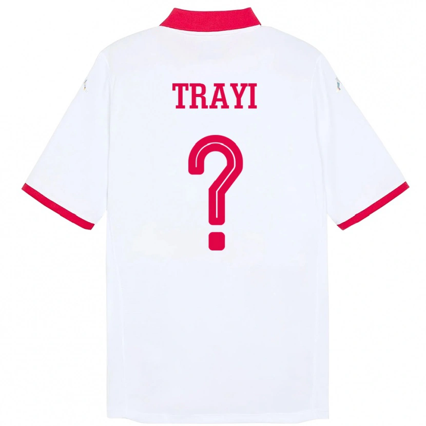 Danxen Kinder Tunesien Louay Trayi #0 Weiß Auswärtstrikot Trikot 24-26 T-Shirt