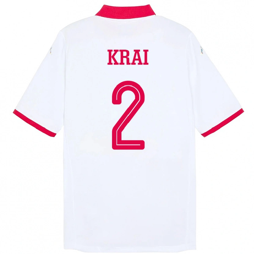 Danxen Kinder Tunesien Kabil Krai #2 Weiß Auswärtstrikot Trikot 24-26 T-Shirt