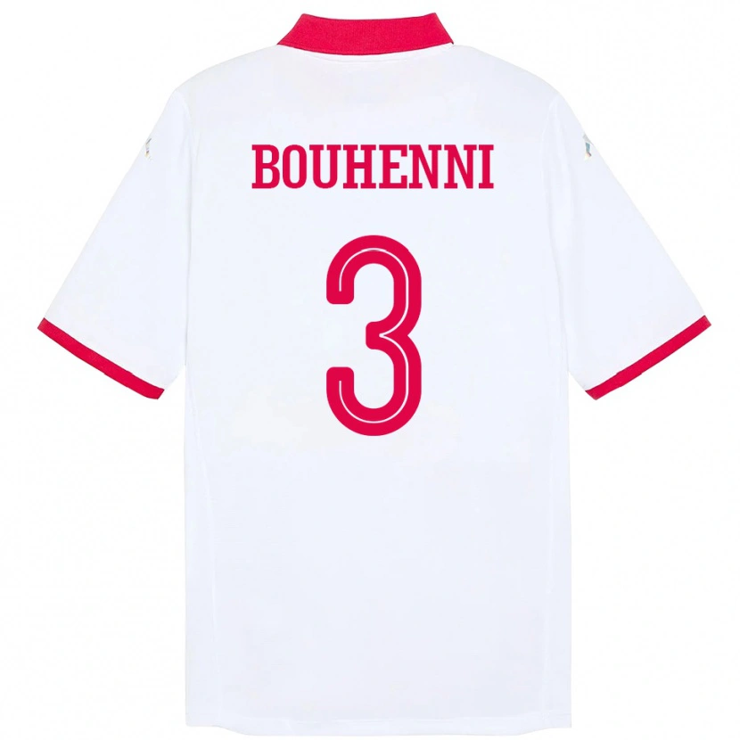 Danxen Kinder Tunesien Rayen Bouhenni #3 Weiß Auswärtstrikot Trikot 24-26 T-Shirt
