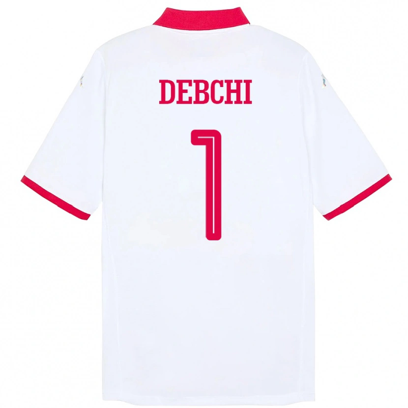 Danxen Kinder Tunesien Mohamed Sedki Debchi #1 Weiß Auswärtstrikot Trikot 24-26 T-Shirt