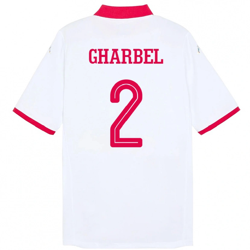 Danxen Kinder Tunesien Mahmoud Gharbel #2 Weiß Auswärtstrikot Trikot 24-26 T-Shirt