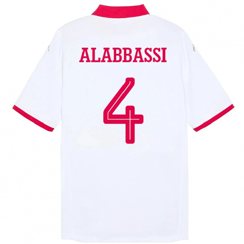 Danxen Kinder Tunesien Chaima Alabbassi #4 Weiß Auswärtstrikot Trikot 24-26 T-Shirt