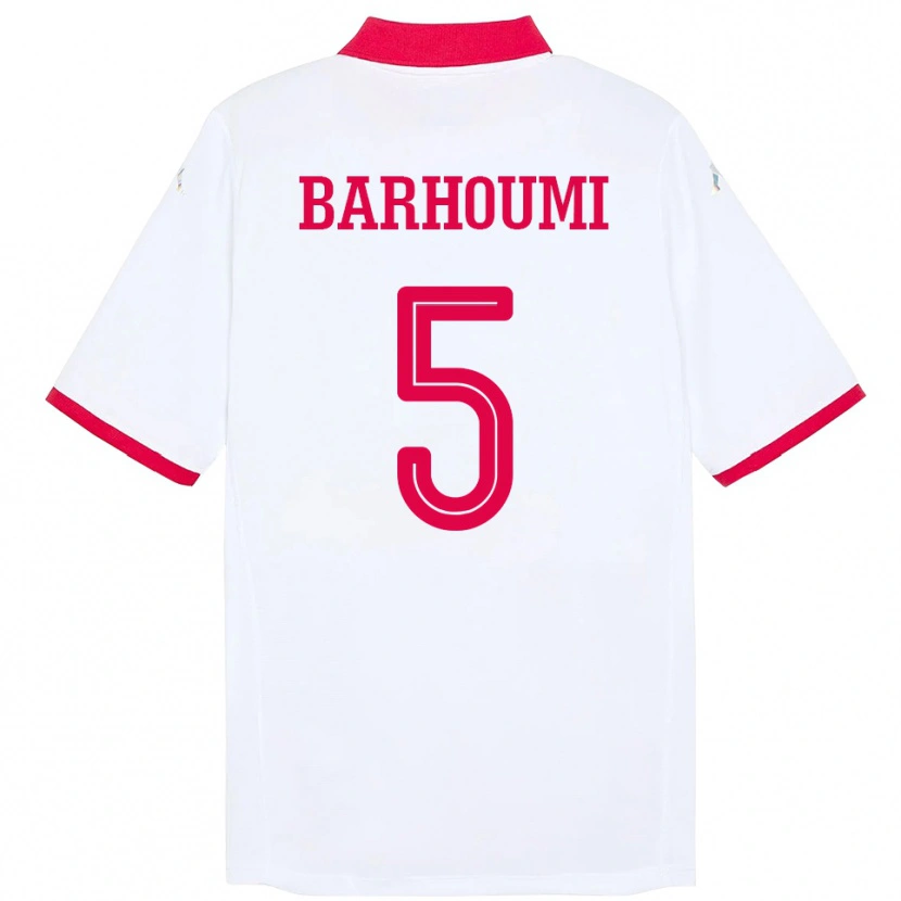 Danxen Kinder Tunesien Jasmina Barhoumi #5 Weiß Auswärtstrikot Trikot 24-26 T-Shirt