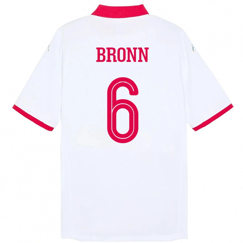 Danxen Kinder Tunesien Dylan Bronn #6 Weiß Auswärtstrikot Trikot 24-26 T-Shirt