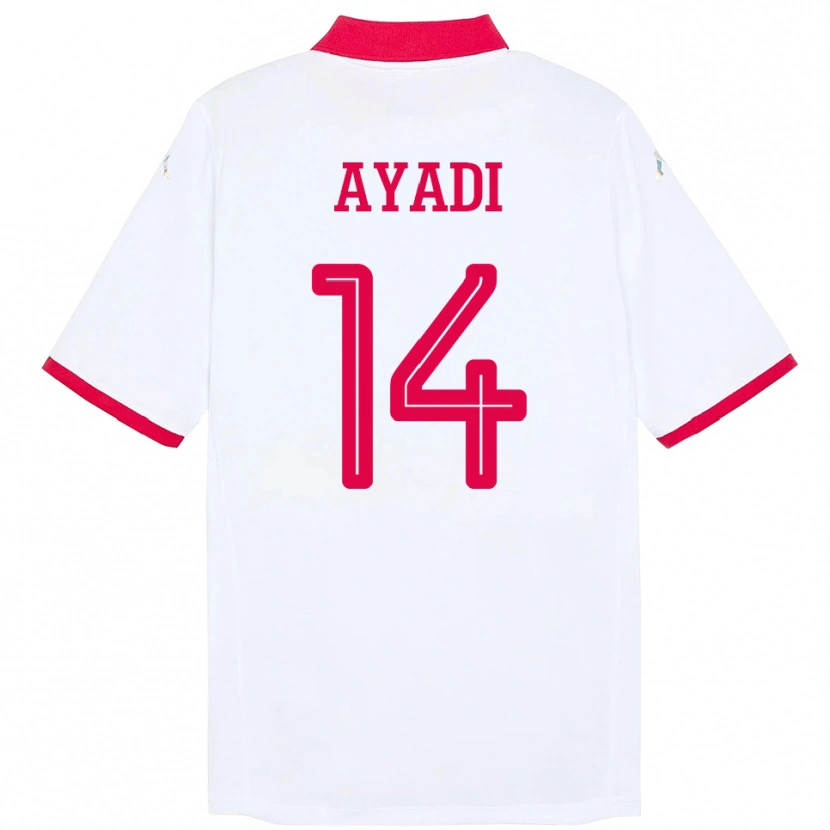 Danxen Kinder Tunesien Ghada Ayadi #14 Weiß Auswärtstrikot Trikot 24-26 T-Shirt