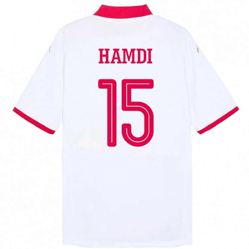 Danxen Kinder Tunesien Hanna Hamdi #15 Weiß Auswärtstrikot Trikot 24-26 T-Shirt