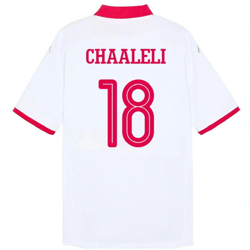 Danxen Kinder Tunesien Ghaliene Chaaleli #18 Weiß Auswärtstrikot Trikot 24-26 T-Shirt