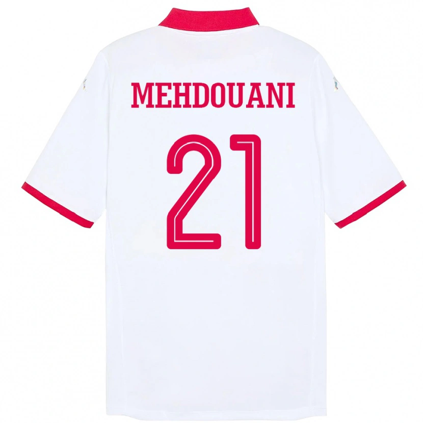 Danxen Kinder Tunesien Firas Mehdouani #21 Weiß Auswärtstrikot Trikot 24-26 T-Shirt