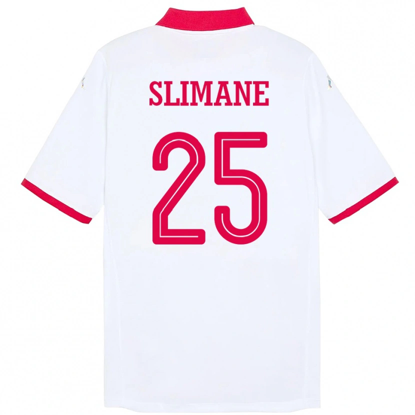 Danxen Kinder Tunesien Anis Ben Slimane #25 Weiß Auswärtstrikot Trikot 24-26 T-Shirt