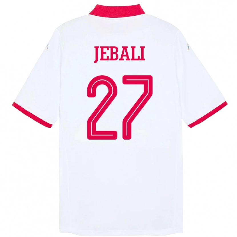 Danxen Kinder Tunesien Issam Jebali #27 Weiß Auswärtstrikot Trikot 24-26 T-Shirt