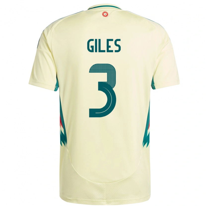 Danxen Kinder Wales Luey Giles #3 Beige Gelb Auswärtstrikot Trikot 24-26 T-Shirt
