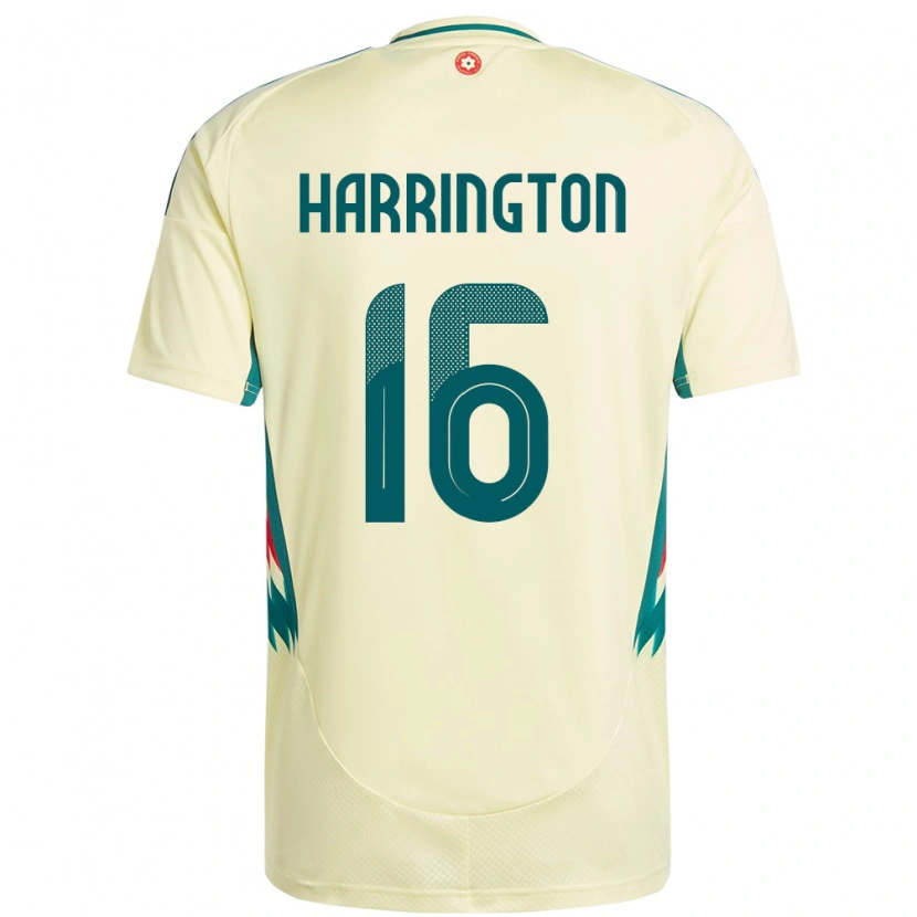 Danxen Kinder Wales Ryan Harrington #16 Beige Gelb Auswärtstrikot Trikot 24-26 T-Shirt