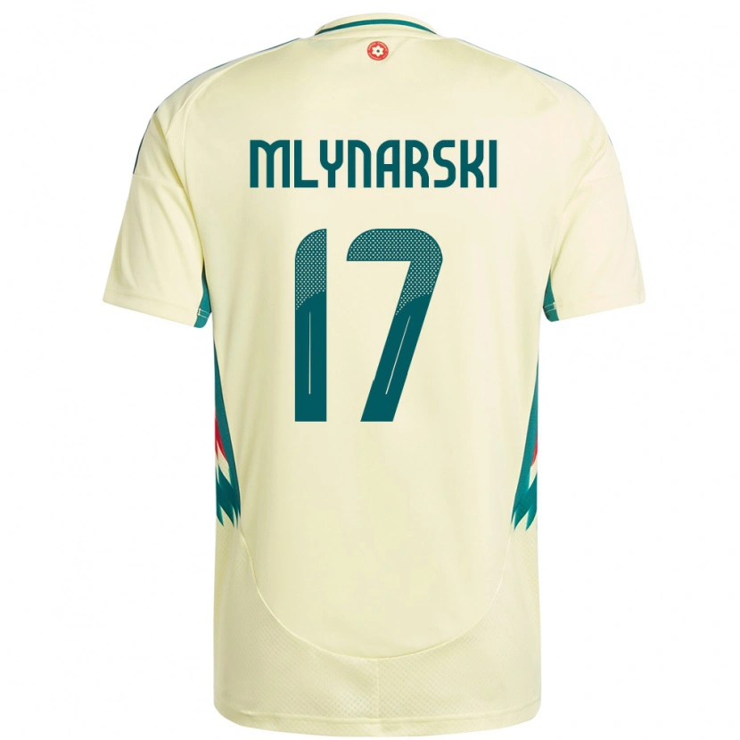 Danxen Kinder Wales Patrick Mlynarski #17 Beige Gelb Auswärtstrikot Trikot 24-26 T-Shirt