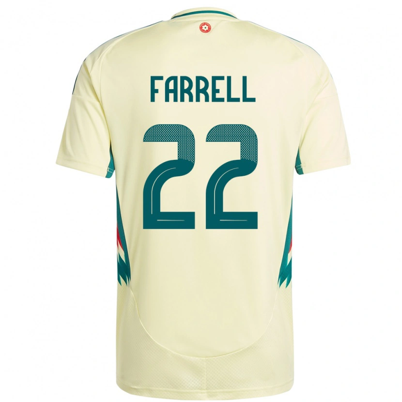 Danxen Kinder Wales Joshua Farrell #22 Beige Gelb Auswärtstrikot Trikot 24-26 T-Shirt