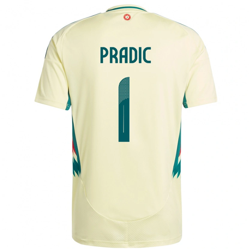 Danxen Kinder Wales James Pradic #1 Beige Gelb Auswärtstrikot Trikot 24-26 T-Shirt