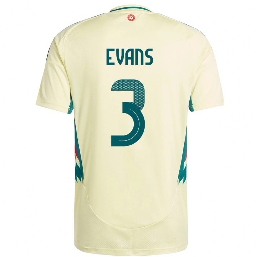 Danxen Kinder Wales Gemma Evans #3 Beige Gelb Auswärtstrikot Trikot 24-26 T-Shirt
