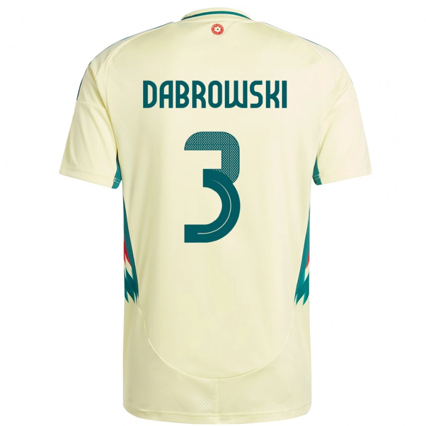 Danxen Kinder Wales Sebastian Dabrowski #3 Beige Gelb Auswärtstrikot Trikot 24-26 T-Shirt