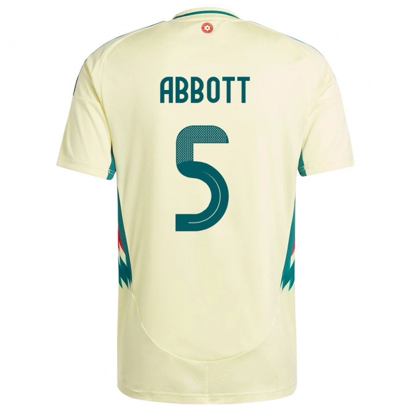 Danxen Kinder Wales George Abbott #5 Beige Gelb Auswärtstrikot Trikot 24-26 T-Shirt