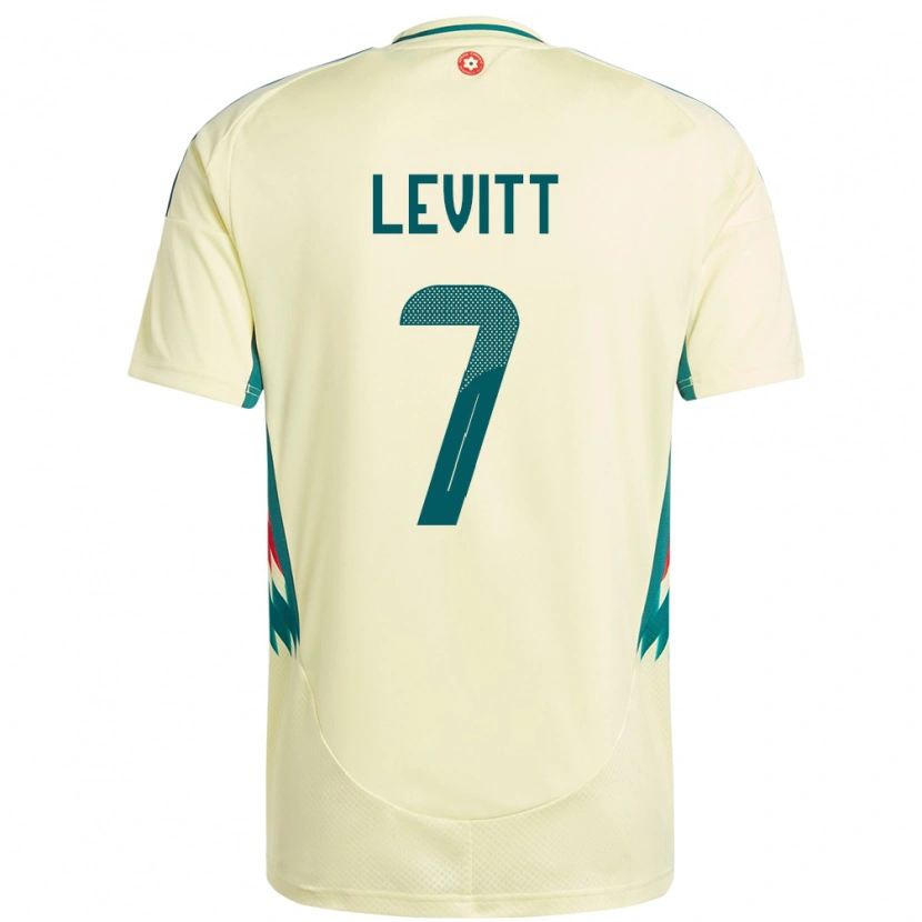 Danxen Kinder Wales Dylan Levitt #7 Beige Gelb Auswärtstrikot Trikot 24-26 T-Shirt